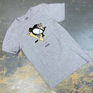 Reebok Pittsburgh Penguins NHL Shirt Hockey Vintage Small Grey Stanley Cup